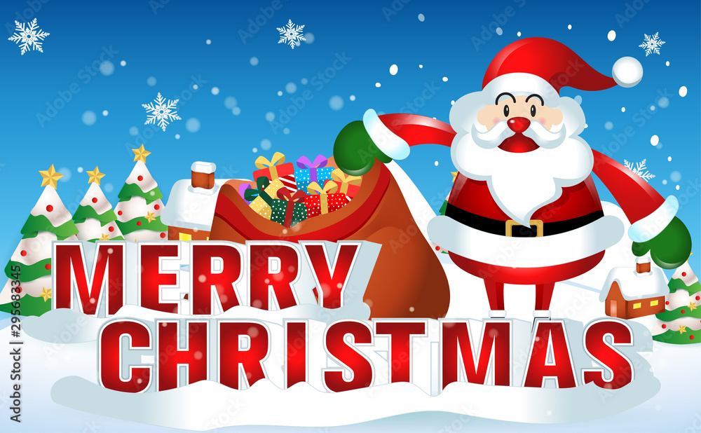 merry christmas.santa claus cute cartoon.for Christmas and Happy New Year background.vector illustration merry christmas.santa claus cute cartoon.for Christmas and Happy New Year background.vector illustration