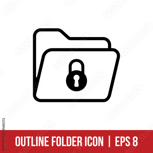 Folder Icon Vector Template Outline