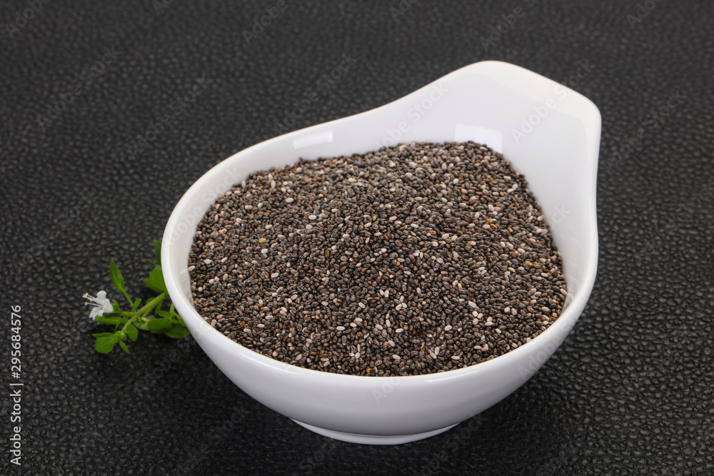 Dietary Chia seeds in the bowl Dietary Chia seeds in the bowl