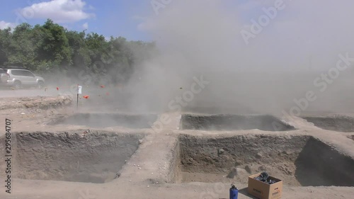 A sudden sand devil hits archaeological site Ein Esur exposing more archaeoligical artifacts