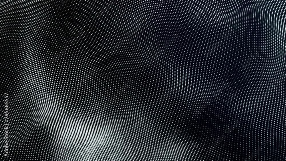 Digital wave Futuristic technology abstract background animation 3D rendering