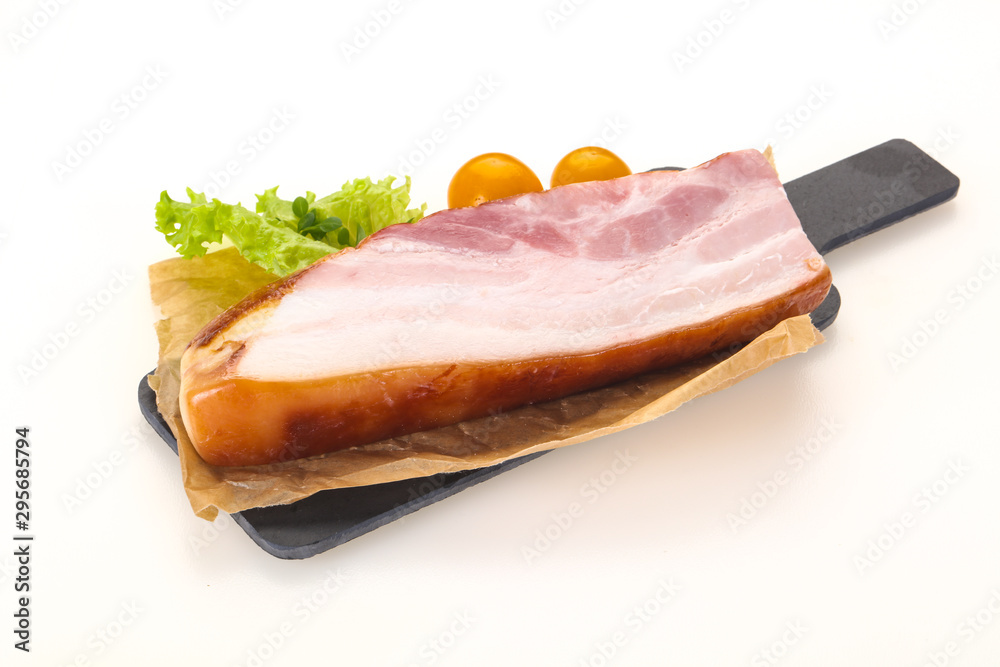Smoked pork breast with salad leaves Smoked pork breast with salad leaves