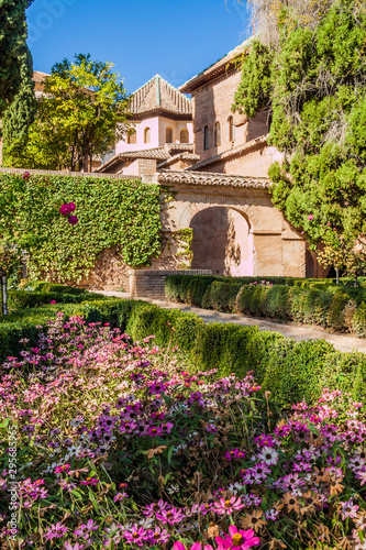 Garden at Alhambra in Granada, Spain