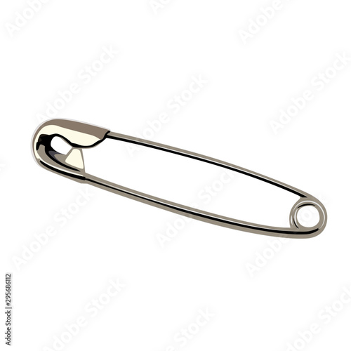 safety pin realistic vector illustration isolated