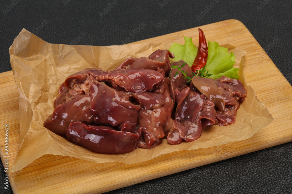 Raw chicken liver ready for cooking