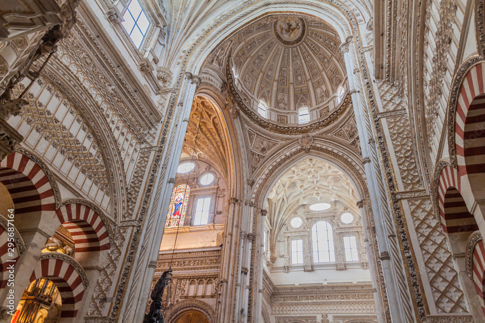 Interior of Mosque–Cathedral (Mezquita-Catedral) of Cordoba, Spain