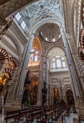 CORDOBA  SPAIN - NOVEMBER 4  2017  Interior of Mosque   Cathedral  Mezquita-Catedral  of Cordoba  Spain