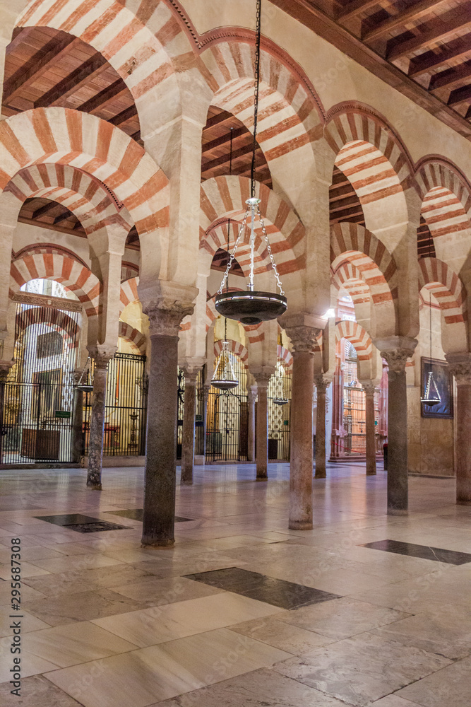 Fototapeta premium Interior of Mosque–Cathedral (Mezquita-Catedral) of Cordoba, Spain