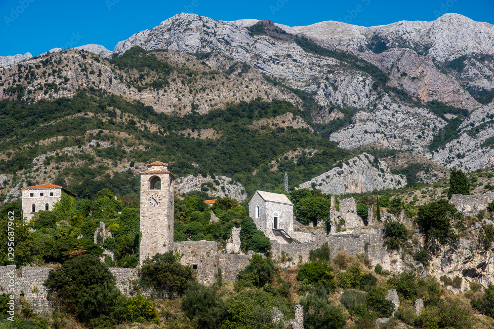 The ruins of the city of Stary Bar, Montenegro. The city destroyed during the earthquake in 1979