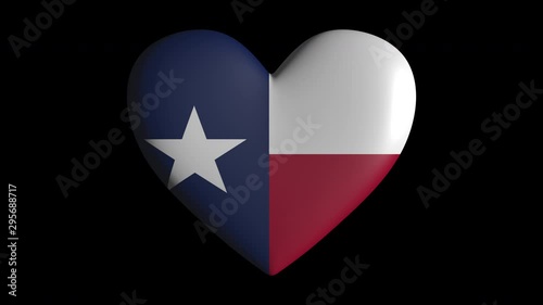 Texas heart pulsate isolate on transparent background, protes 4444 footage with alpha channel, loop photo