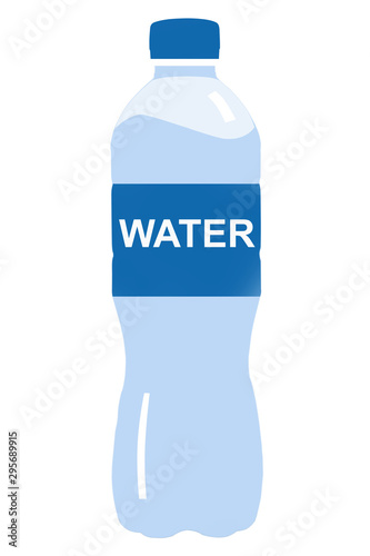 blue plastic bottle with water