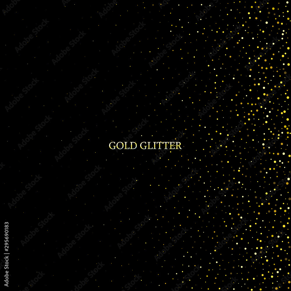 Obraz premium Golden texture. Dark background with golden dust particles.