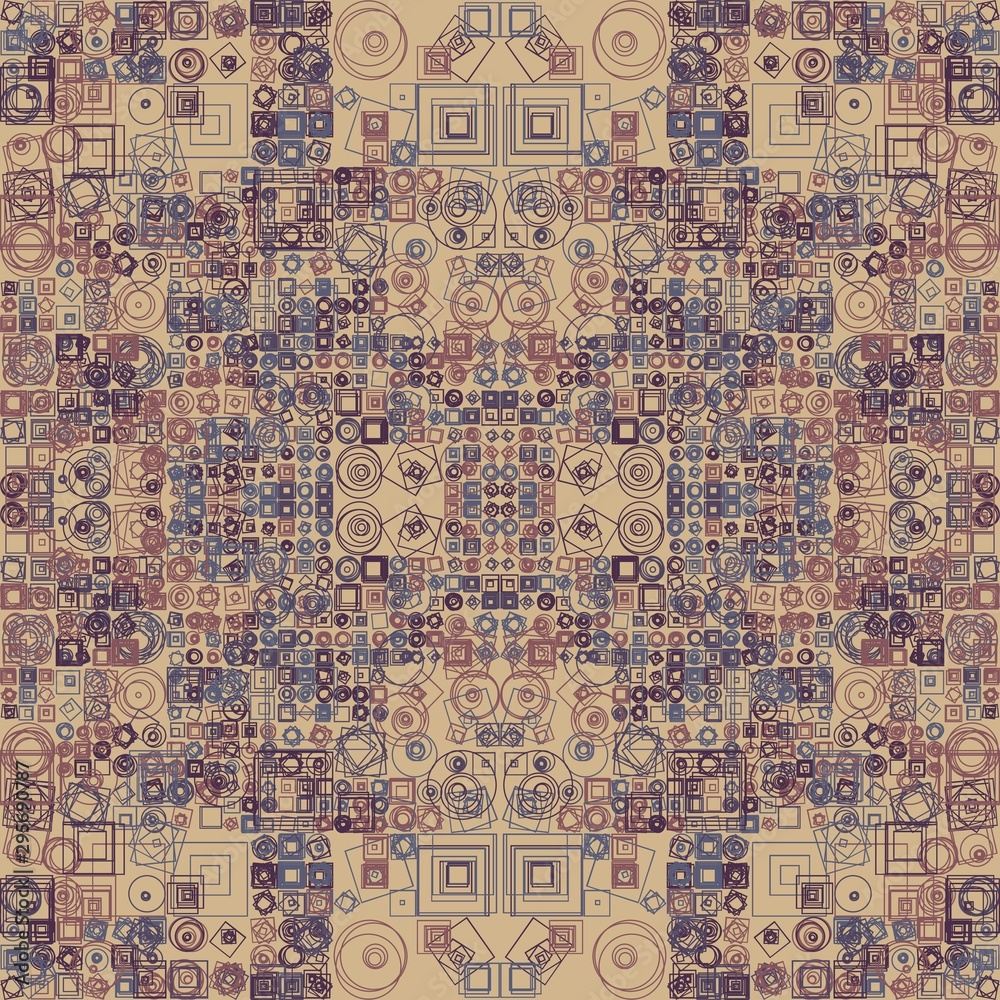 Fototapeta premium Abstract Symbols Random Distributed Pattern Computational Generative Art background illustration