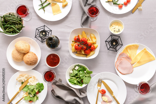Wallpaper Mural Table set for big family dinner Torontodigital.ca