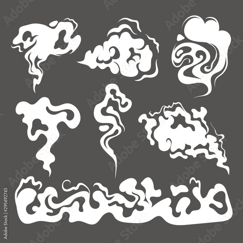 Cartoon smoke game isolated white vector graphic design isolated illustration set