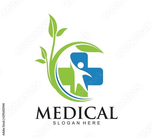 Medical pharmacy logo design template. vector logo. Medical icons