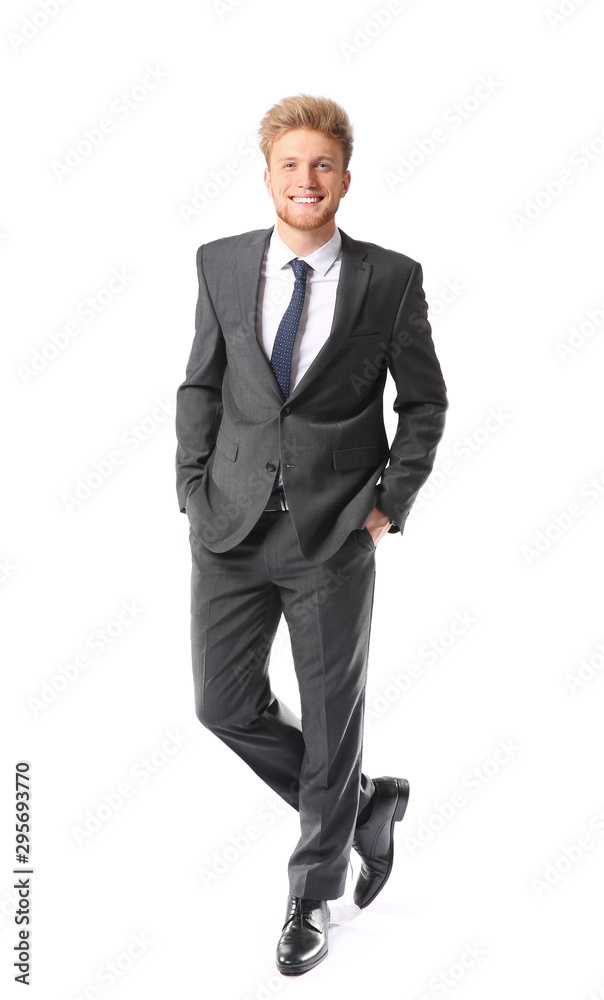 Portrait of handsome businessman on white background Portrait of handsome businessman on white background