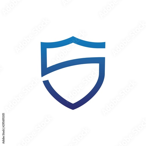 Simple Shield Letter S, Flat Logo Template. vector illustration