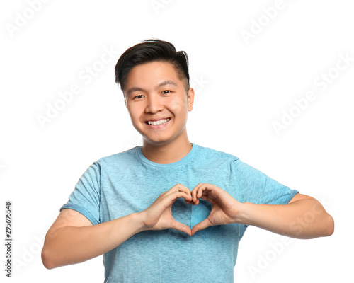 Portrait of Asian man makin...