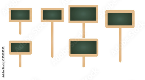 Wooden price notice set. vector illustration