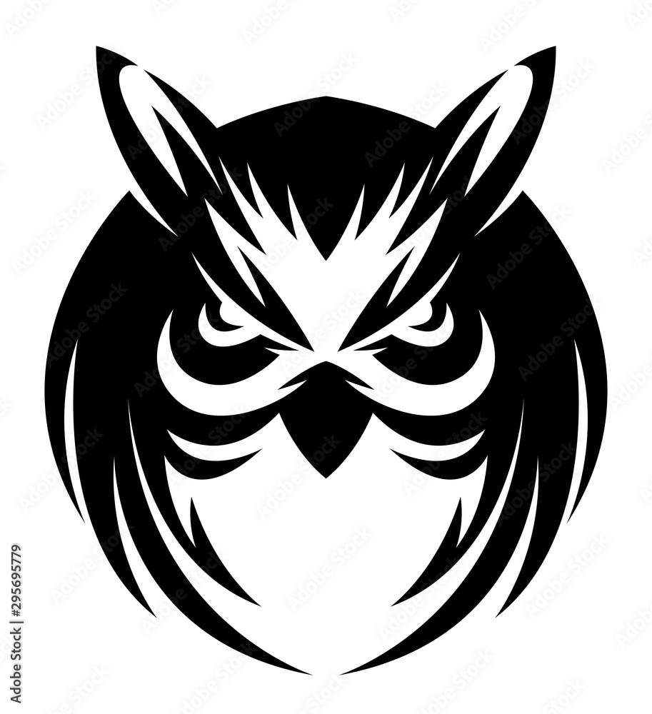 Owl logo on a white background