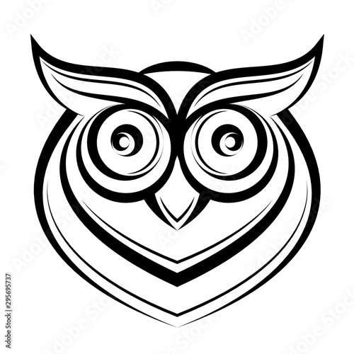 Owl head on a white background