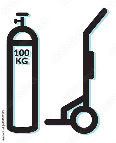 Oxygen Cylinder with Trolley Icon