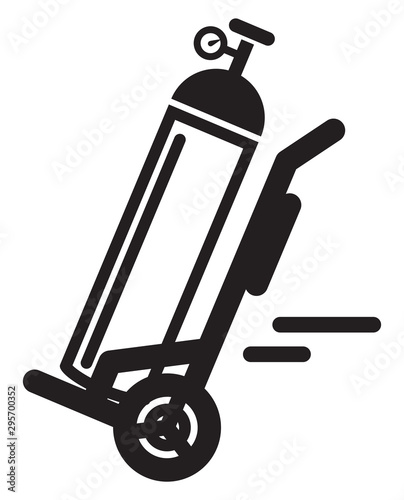 Oxygen Cylinder with Trolley Icon