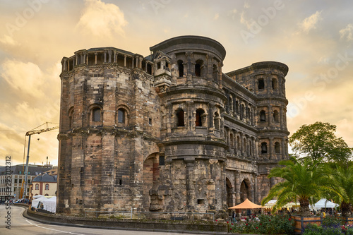 Famous roman  Porta Nigra  - The black City Gate of Trier in Germany