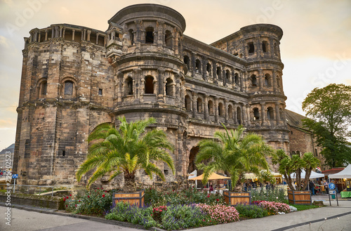 Famous roman  Porta Nigra  - The black City Gate of Trier in Germany