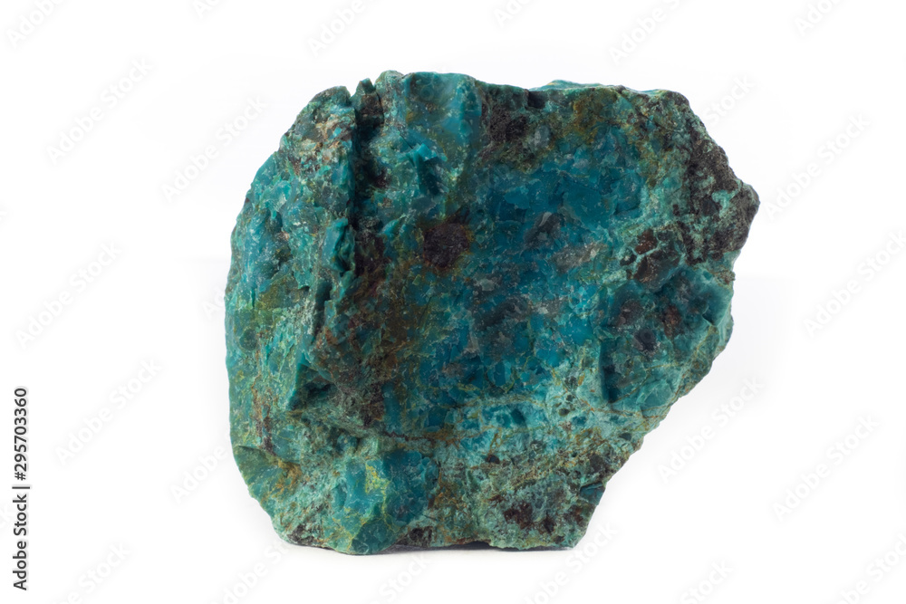 Rock of Chrysocolla mineral from Peru isolated on pure white background Rock of Chrysocolla mineral from Peru isolated on pure white background
