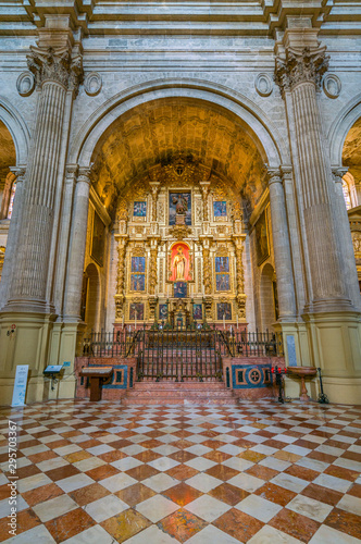 Chapel in the Cathedral of Malaga (Basilica de la Encarnacion), Andalusia, Spain. June-25-2019