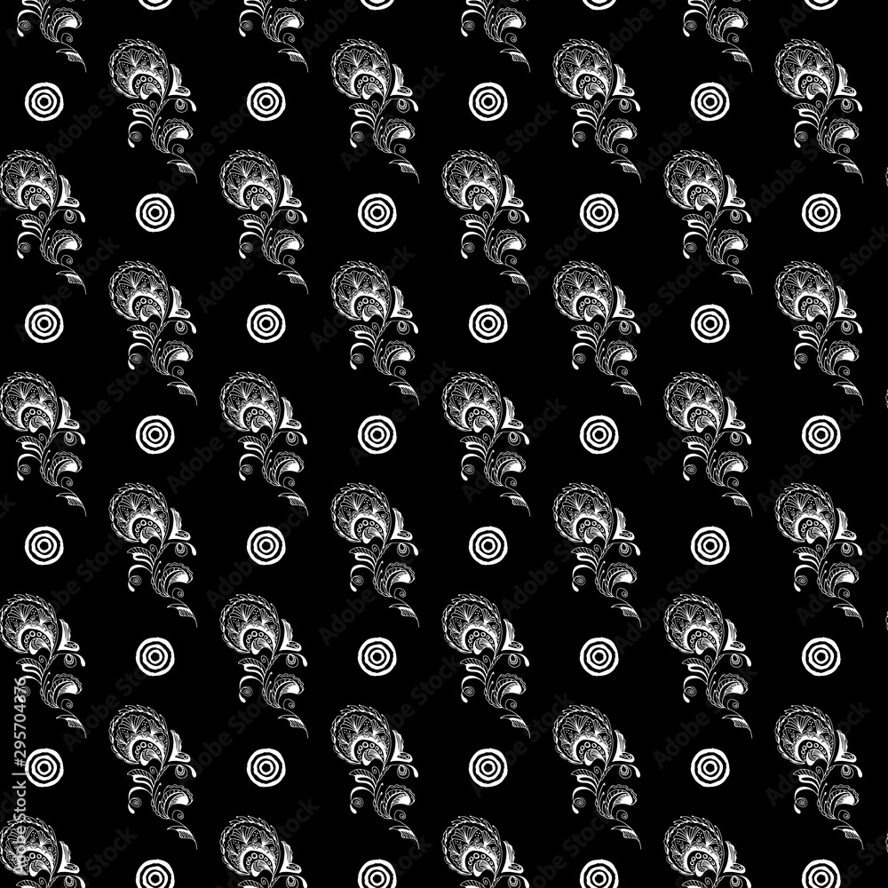 Seamless pattern of summer tropical flowers. Floral botanical seamless pattern isolated on black. Hand drawn vector illustration. Botanical Hawaii nature. Tropical leaf. Hawaiian vector illustration Seamless pattern of summer tropical flowers. Floral botanical seamless pattern isolated on black. Hand drawn vector illustration. Botanical Hawaii nature. Tropical leaf. Hawaiian vector illustration