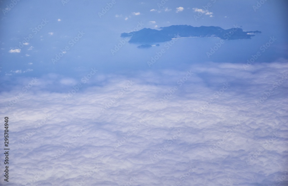 Fototapeta premium Phuket Thailand aerial drone bird's eye view photo of tropical sea, Indian Ocean, coast with Beautiful island south of Bangkok in the Andaman Sea, near the Strait of Malacca. Asia. 