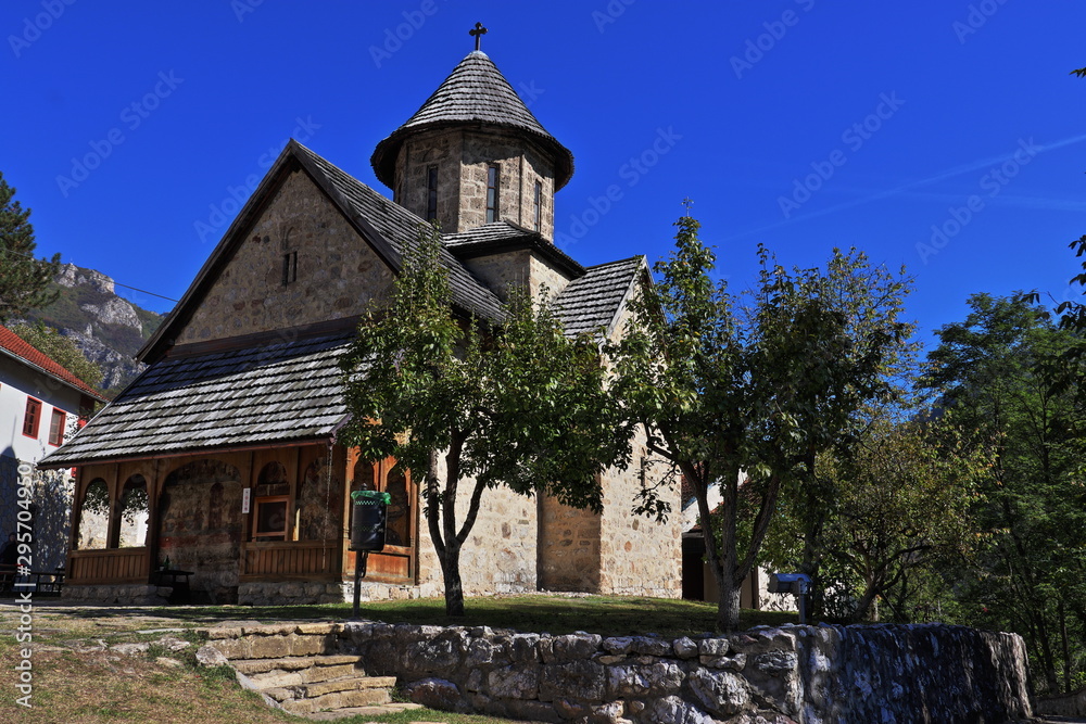 Beautiful medieval Serbian monastery of Annunciation in Ovcar Banja, Serbia.