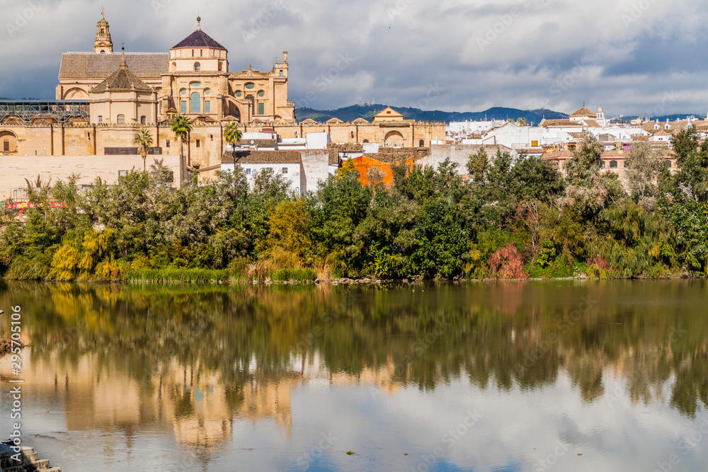 Mosque–Cathedral (Mezquita-Catedral) of Cordoba and river Guadalquivir, Spain