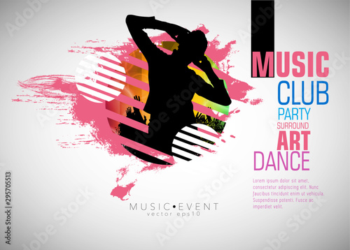 Party background with dancing people - vector illustration