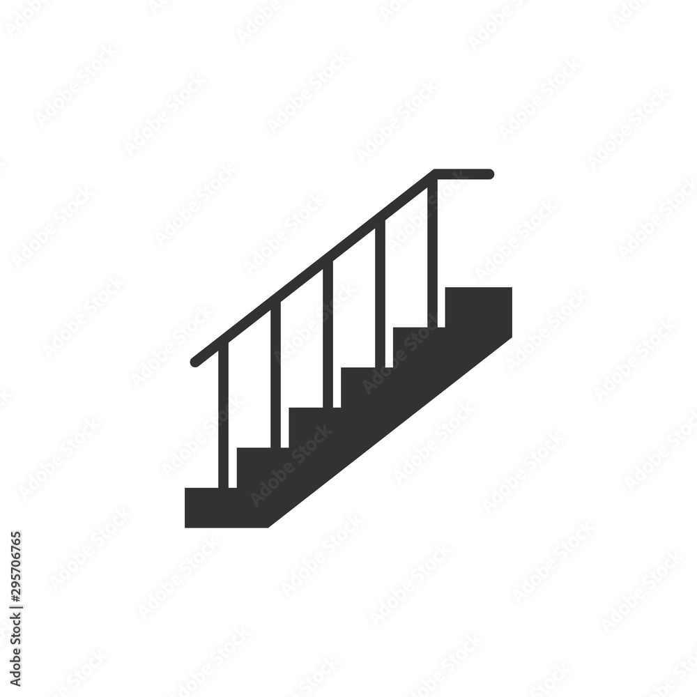 Stairs, stairwell, up icon. Vector illustration, flat design.