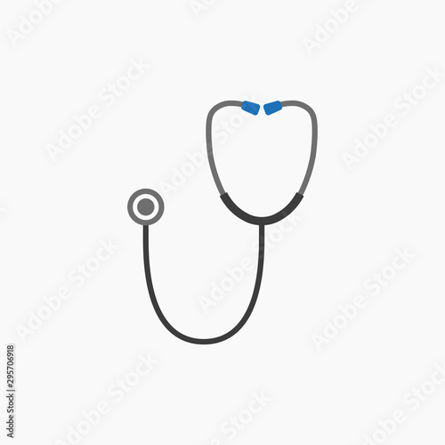 Medical, stethoscope icon. Vector illustration, flat design.