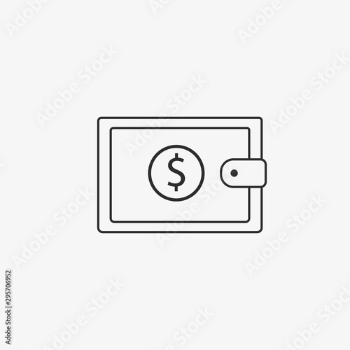 Dollar, purse, wallet icon. Vector illustration, flat design.