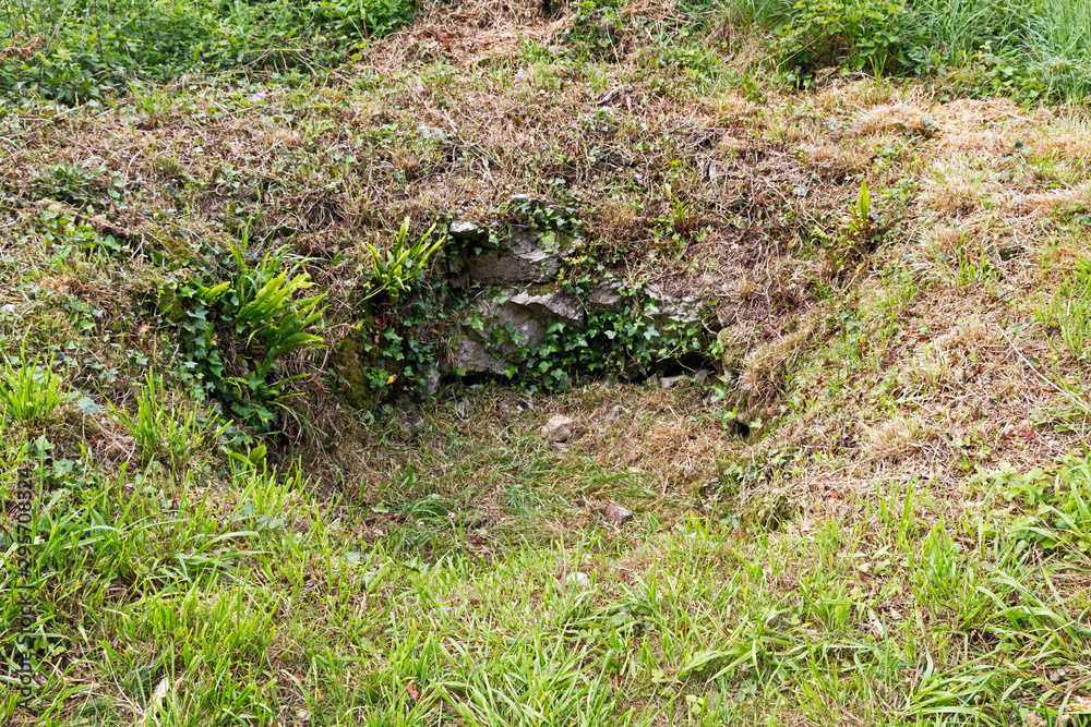 An Iron Age grain storage pit at Worlebury, a hillfort in Somerset, UK An Iron Age grain storage pit at Worlebury, a hillfort in Somerset, UK