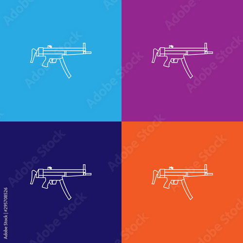 weapon automat line icon. Elements of military illustration icons. Signs, symbols can be used for web, logo, mobile app, UI, UX