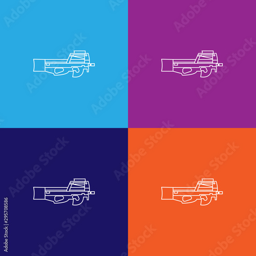 weapon automat line icon. Elements of military illustration icons. Signs, symbols can be used for web, logo, mobile app, UI, UX
