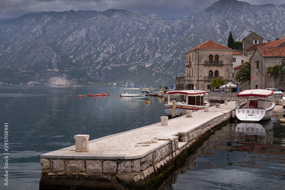 boat at quay in perast