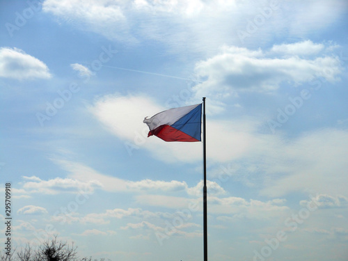 Flagge von Tschechien im Wind 