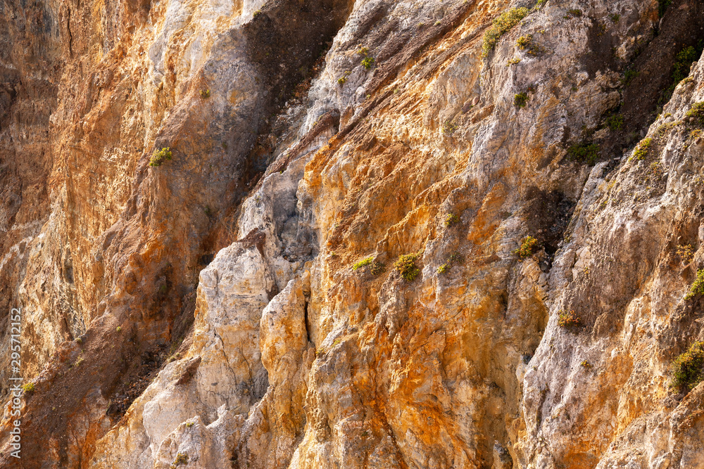 Yellow colored Rocks at the Kelimutu volcano lakes, Flores, IDN