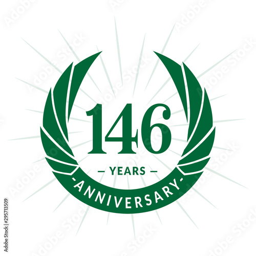 146th years anniversary celebration design. One hundred and forty-six years logotype. Vector and illustration.