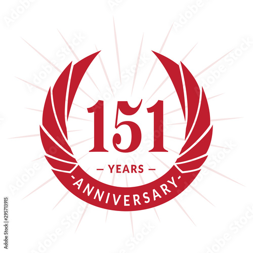 151st years anniversary celebration design. One hundred and fifty-one years logotype. Vector and illustration.