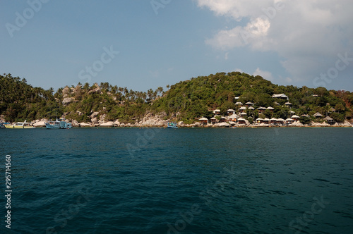 Houses on the cliffs of Koh Tao, Thailand