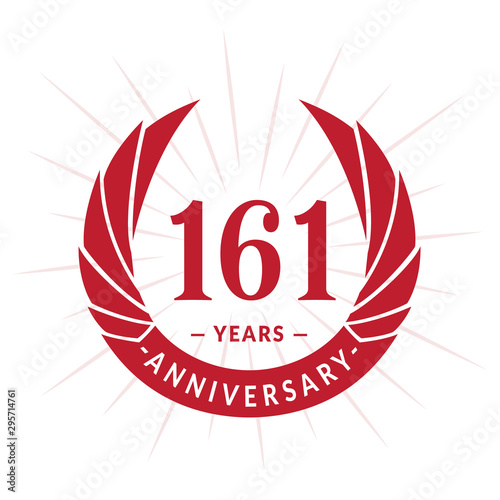 161st years anniversary celebration design. One hundred and sixty-one years logotype. Vector and illustration.